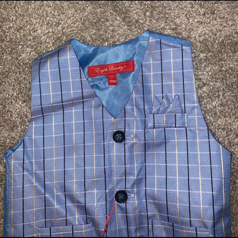 BRAND NWT English Laundry Blue Plaid Dress top 18M - Picture 4 of 12
